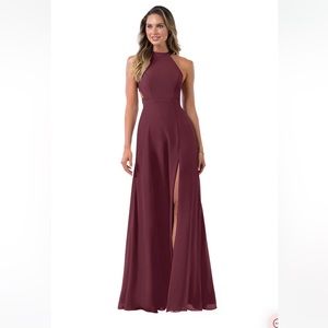 Cabernet bridesmaid dress floor length